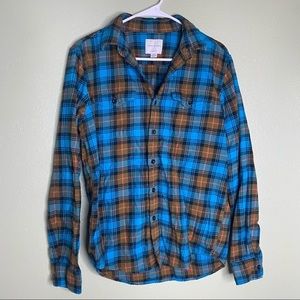 American Eagle Flannel- Blue Pink & Brown